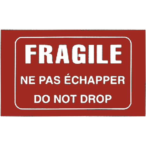 "Fragile" Bilingual Special Handling Labels, 5" L x 3" W, White on Red PB Rental Co. Ltd.