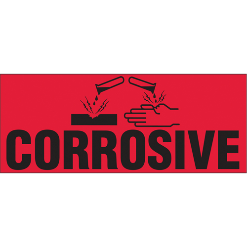 &eacute;tiquettes pour traitement sp&eacute;cial Corrosive, 5" lo x 2" la, Noir/rouge PB Rental Co. Ltd.