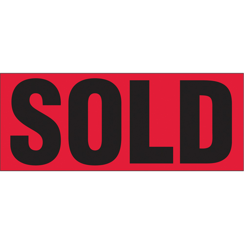 &eacute;tiquettes pour traitement sp&eacute;cial Sold, 5" lo x 2" la, Noir/rouge PB Rental Co. Ltd.