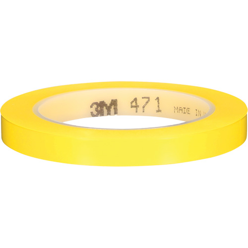 Ruban en vinyle 471, 12 mm (1/2") la x 32,9 m (108') lo, 5,3 mils, Jaune PB Rental Co. Ltd.