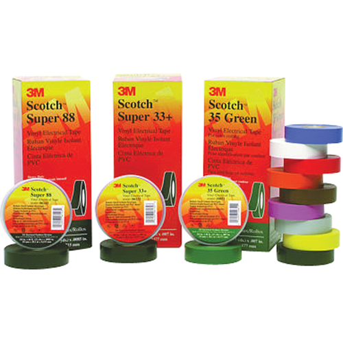 Scotch&reg; Super 33 Tape, 19 mm (3/4") x 20.1 m (66'), Black, 7 mils PB Rental Co. Ltd.