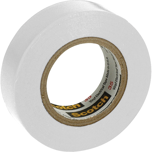 Rubans en vinyle pour codage en couleurs 35 Scotch, 12,7 mm (1/2") x 6,1 m (20'), Blanc, 7 mils PB Rental Co. Ltd.