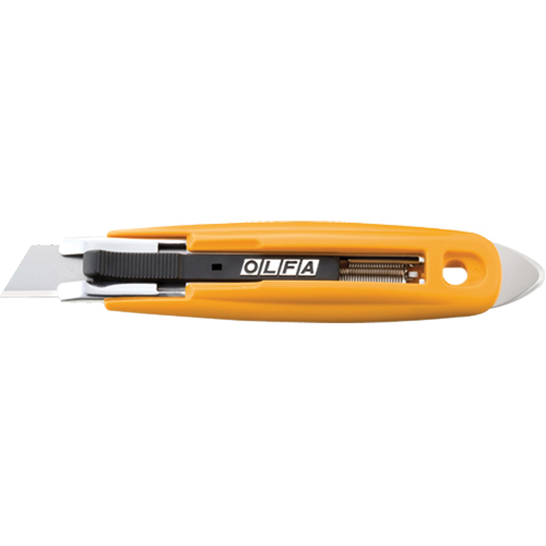Couteau s&eacute;curitaire &agrave; lame autor&eacute;tractable avec coupe-ruban, 17,5 mm, Acier au carbone, Prise en Plastique PB Rental Co. Ltd.