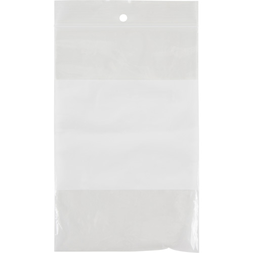 Sacs en poly avec espace inscriptible blanc, Refermable, 6" x 4", 2 mils PB Rental Co. Ltd.