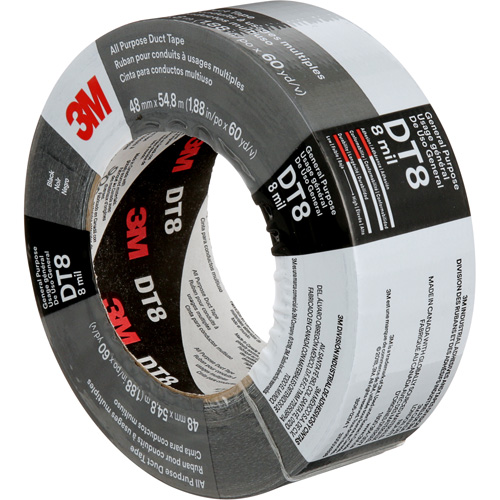 Ruban adh&eacute;sif tout usage DT8, 8 mils, Noir, 48 mm (2") x 55 m (180') PB Rental Co. Ltd.