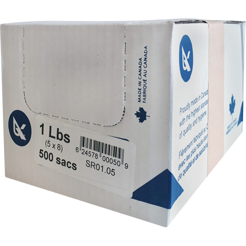 Sacs de la s&eacute;rie SR pour l'emballage alimentaire en vrac, Dessus ouvert, 20" x 7", 0,85 mil PB Rental Co. Ltd.