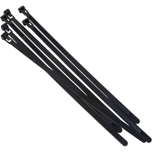 Attache-c&acirc;ble r&eacute;utilisable, Longueur 14", R&eacute;sistance &agrave; la traction 50 lb, Noir PB Rental Co. Ltd.