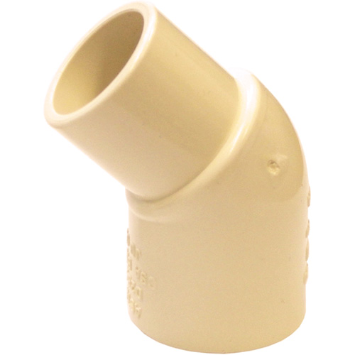 Raccord coude 45° m&acirc;le et femelle Flowguard Gold, Chantepleure x noeud, PVC-C, 1/2" PB Rental Co. Ltd.