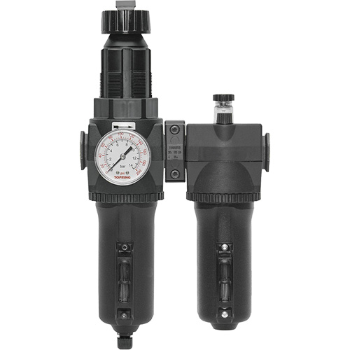 Filtre + r&eacute;gulateur + lubrificateur &agrave; drain manuel avec bol en m&eacute;tal et manom&egrave;tre Modulair 400, 1/2" NPT PB Rental Co. Ltd.