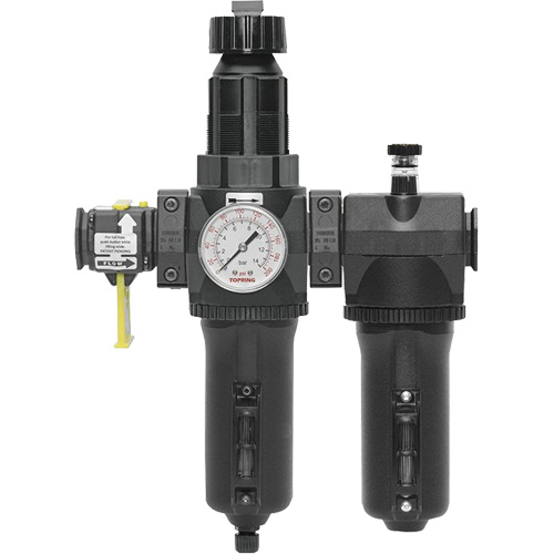 Filtre + r&eacute;gulateur + lubrificateur &agrave; drain manuel avec bol standard et manom&egrave;tre Modulair 400, 3/4" NPT PB Rental Co. Ltd.
