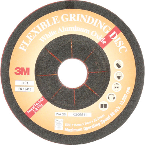 Flexible Grinding Disc, 4-5/8", Aluminum Oxide, 22 mm, Type WA PB Rental Co. Ltd.