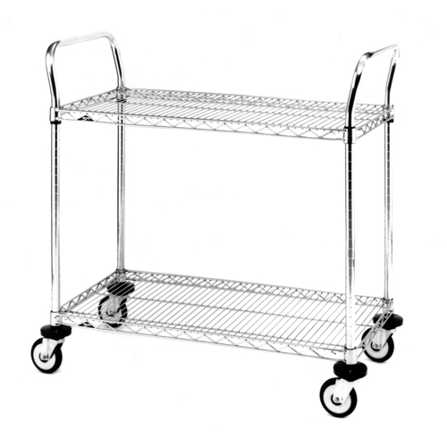 Standard-Duty Utility Cart With Wire Shelves, Chrome Plated, 24" x 39" x 36", 375 lbs. Capacity PB Rental Co. Ltd.