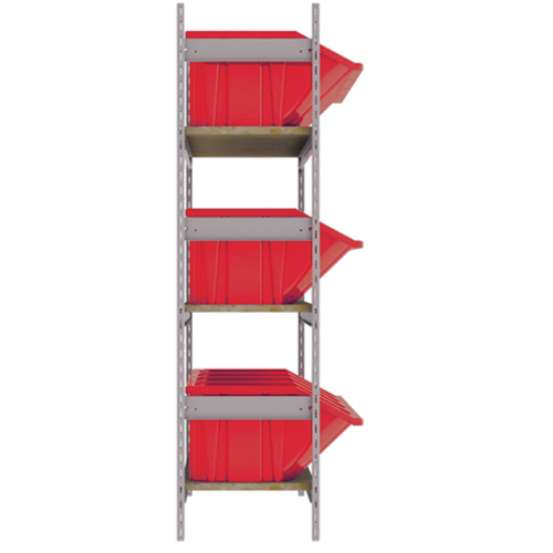 Wide Span Shelving with Jumbo Plastic Bins, Steel, Boltless, 800 lbs. Capacity, 66" W x 60" H x 18" D PB Rental Co. Ltd.