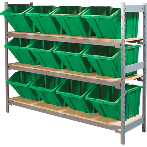 &eacute;tag&egrave;res larges avec bacs g&eacute;ants en plastique, Acier, Sans boulons, Capacit&eacute; 800 lb, 66" la x 60" h x 18" p PB Rental Co. Ltd.