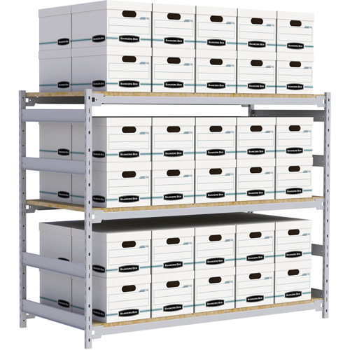 Wide Span Record Storage Shelving, Steel, 3 Shelves, 72" W x 32" D x 60" H PB Rental Co. Ltd.