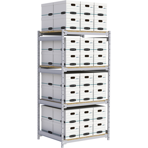 Wide Span Record Storage Shelving, Steel, 4 Shelves, 42" W x 32" D x 84" H PB Rental Co. Ltd.
