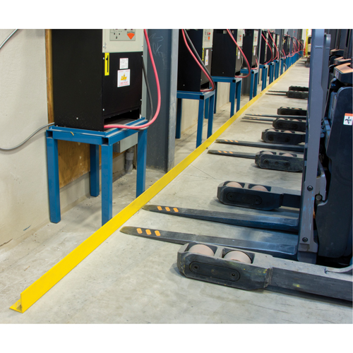 Floor Angle Guard Rails, Steel, 48" L x 5" H, Yellow PB Rental Co. Ltd.