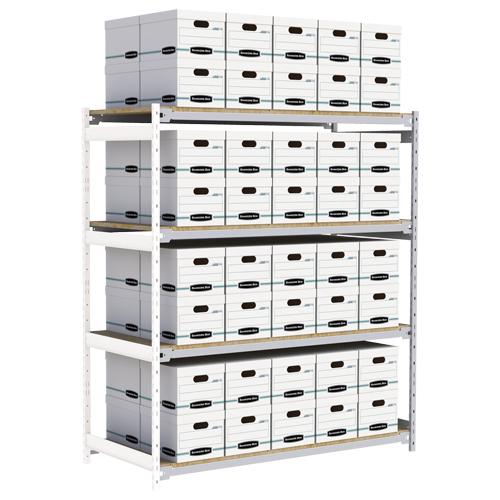 Wide Span Record Storage Shelving, Steel, 4 Shelves, 72" W x 32" D x 84" H, Add-On Kit PB Rental Co. Ltd.