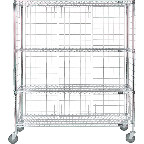Chariot ferm&eacute; en treillis m&eacute;tallique, Chrom&eacute;, 60" x 69" x 18", Capacit&eacute; 800 lb PB Rental Co. Ltd.