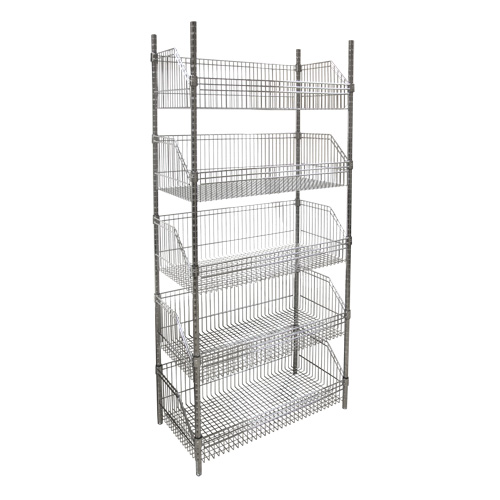 Wire Basket Shelving Unit, 5 Tiers, 36" W x 74" H x 18" D PB Rental Co. Ltd.