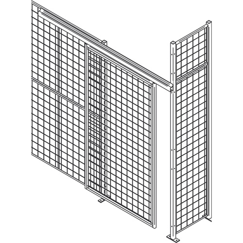 Porte &agrave; glissi&egrave;re standard pour cloison en treillis m&eacute;tallique, 4' la x 8' h PB Rental Co. Ltd.