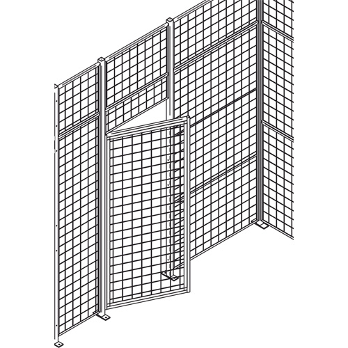 Porte basculante standard pour cloison en treillis m&eacute;tallique, 3' la x 7' h PB Rental Co. Ltd.