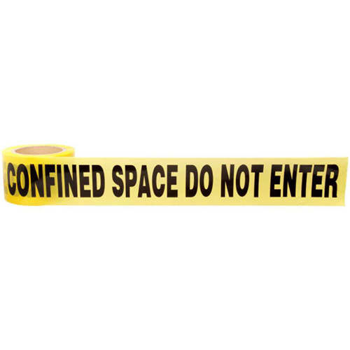 Barricade Tape, English, 3" W x 1000' L, 3 mils, Black on Yellow PB Rental Co. Ltd.