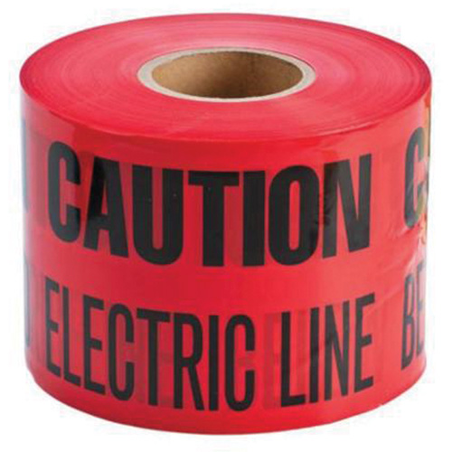 Ruban d'avertissement de danger souterrain Buried Electric Line Identoline, 6" la x 1000' lo, Noir/rouge PB Rental Co. Ltd.