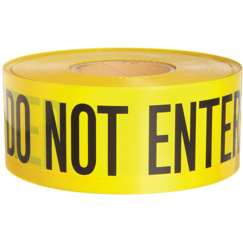 Barricade Tape, English, 3" W x 1000' L, 3 mils, Black on Yellow PB Rental Co. Ltd.