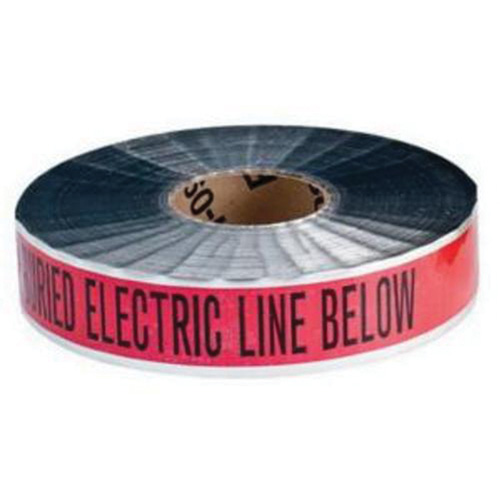 "Electric Line" Identoline&reg; Underground Warning Tape, 2" W x 1000' L, Black on Red PB Rental Co. Ltd.
