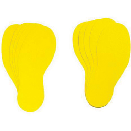 &eacute;tiquettes pour marquage des planchers, Empreinte de pas, 12" lo x 3,75" la, Jaune, Vinyle PB Rental Co. Ltd.