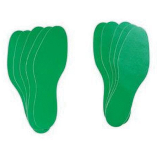 &eacute;tiquettes pour marquage des planchers, Empreinte de pas, 12" lo x 3,75" la, Vert, Vinyle PB Rental Co. Ltd.
