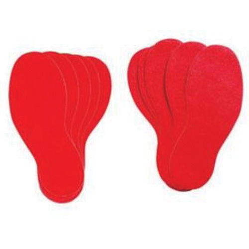 &eacute;tiquettes pour marquage des planchers, Empreinte de pas, 12" lo x 3,75" la, Rouge, Vinyle PB Rental Co. Ltd.