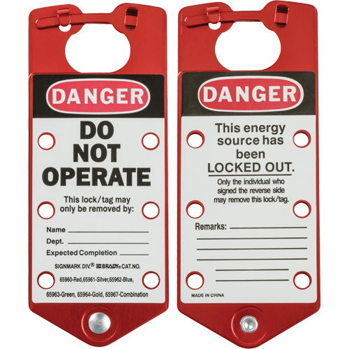 Labeled Lockout Hasp, Red PB Rental Co. Ltd.