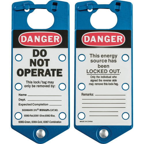 Labeled Lockout Hasps, Blue PB Rental Co. Ltd.