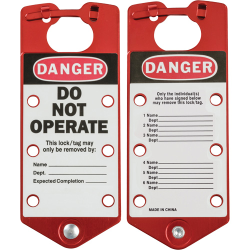 Labeled Lockout Hasps, Red PB Rental Co. Ltd.