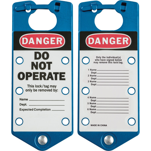 Labeled Lockout Hasps, Blue PB Rental Co. Ltd.