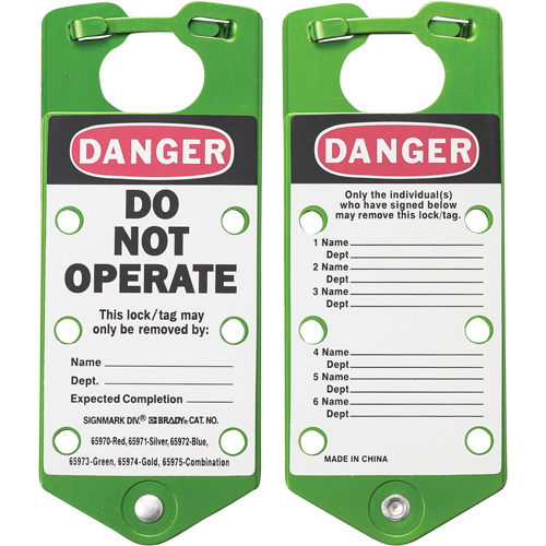 Labeled Lockout Hasps, Green PB Rental Co. Ltd.