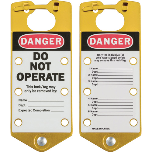Labeled Lockout Hasps, Yellow PB Rental Co. Ltd.