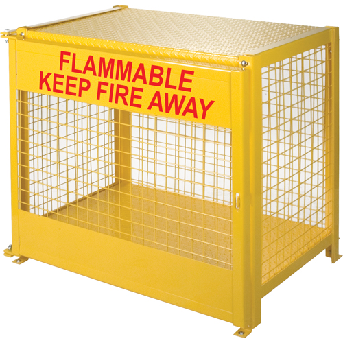 Gas Cylinder Cabinets, 6 Cylinder Capacity, 44" W x 30" D x 37" H, Yellow PB Rental Co. Ltd.