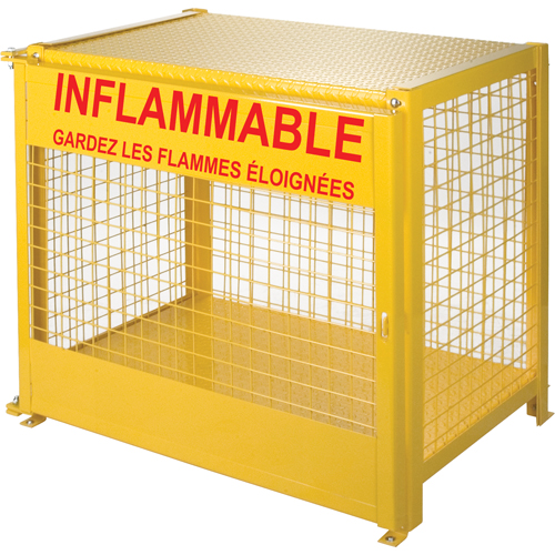 Gas Cylinder Cabinets, 6 Cylinder Capacity, 44" W x 30" D x 37" H, Yellow PB Rental Co. Ltd.