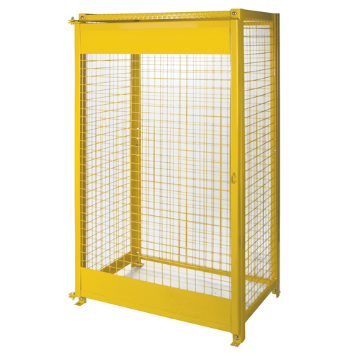 Gas Cylinder Cabinets, 10 Cylinder Capacity, 44" W x 30" D x 74" H, Yellow PB Rental Co. Ltd.