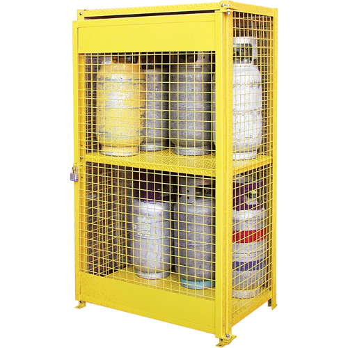 Armoires pour cylindres &agrave; gaz, nbre de bouteilles: 12, 44" , 30" , 74" , Jaune PB Rental Co. Ltd.