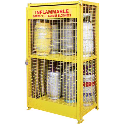 Armoires pour cylindres &agrave; gaz, nbre de bouteilles: 12, 44" , 30" , 74" , Jaune PB Rental Co. Ltd.