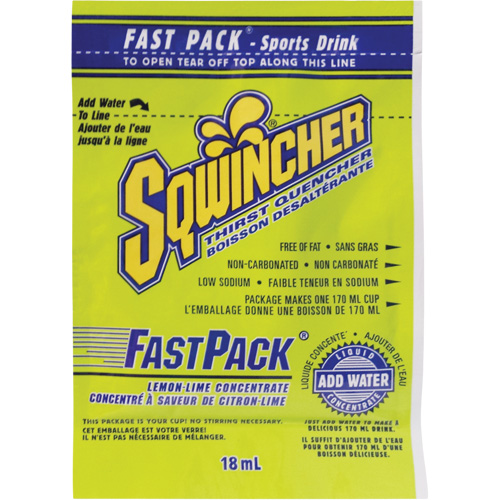Sqwincher&reg; Boisson de r&eacute;hydratation Fast Pack, Emballage-portion, Citron-lime PB Rental Co. Ltd.