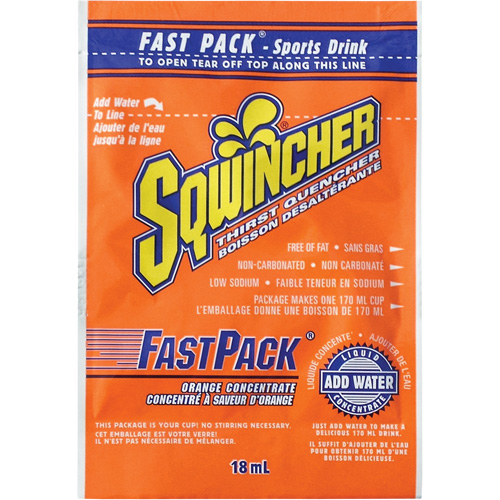 Sqwincher&reg; Boisson de r&eacute;hydratation Fast Pack, Emballage-portion, Orange PB Rental Co. Ltd.