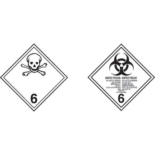 &eacute;tiquettes d'exp&eacute;dition TMD, Classe 6,1, Substances toxiques, Papier PB Rental Co. Ltd.