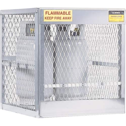 Aluminum LPG Cylinder Locker Storage, 4 Cylinder Capacity, 30" W x 32" D x 33-1/2" H, Silver PB Rental Co. Ltd.