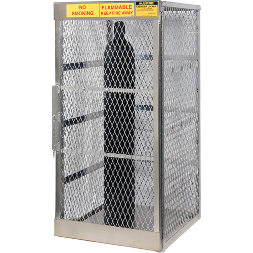 Aluminum LPG Cylinder Locker Storage, 10 Cylinder Capacity, 30" W x 32" D x 65" H, Silver PB Rental Co. Ltd.