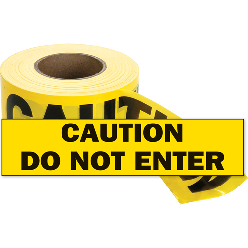 Barricade Tape, English, 3" W x 1000' L, 2 mils, Black on Yellow PB Rental Co. Ltd.